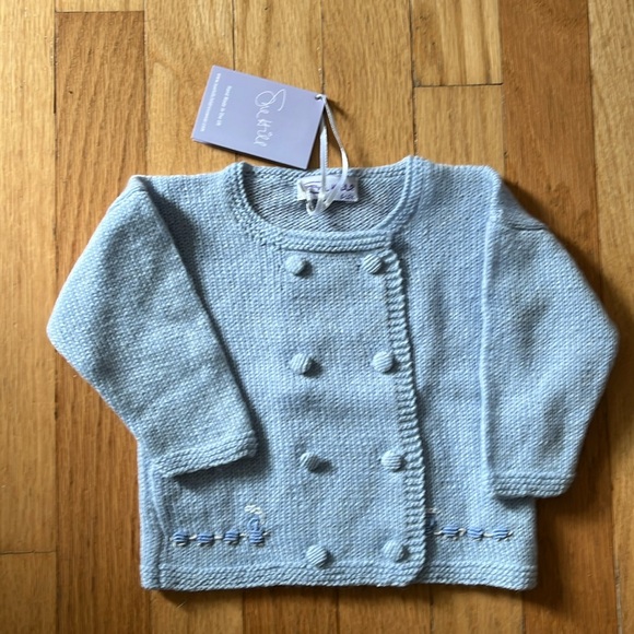 NWT Sue Hill baby sweater with an embroidered train. 6-12m - Picture 1 of 4
